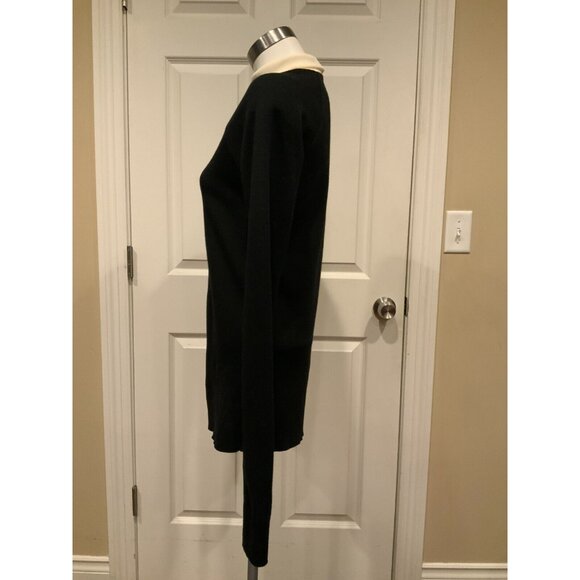 Haider Ackermann Black 100% Wool Sweater W/ Cream Turtleneck, Size Medium - Picture 4 of 10